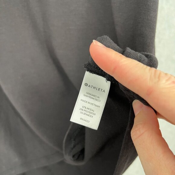Athleta Cloudlight Twist Back Tank Top Size XS Black Soft Stretch Active Long - Picture 5 of 9